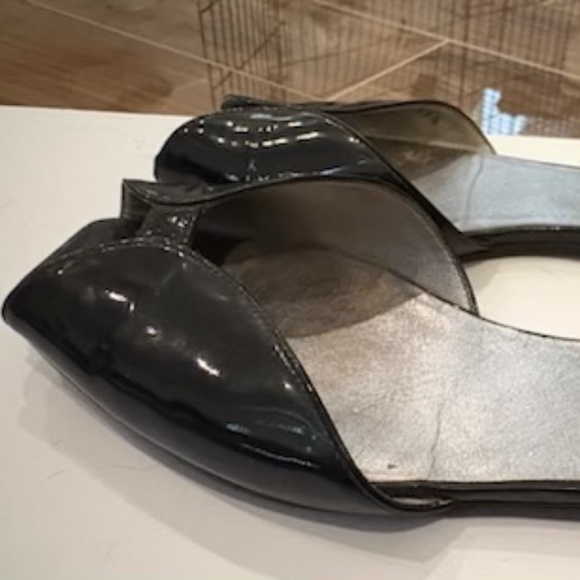 Black Prada flats peep toe size 35.5 - Picture 1 of 4